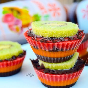 Frozen Tropical Fruit Cupcake Made with Smoothie Base