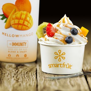 Mellow Mango Frozen Yogurt Made with Smoothie Mix