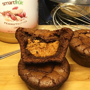 Chocolate Peanut Butter Muffin Made with Smoothie Mix