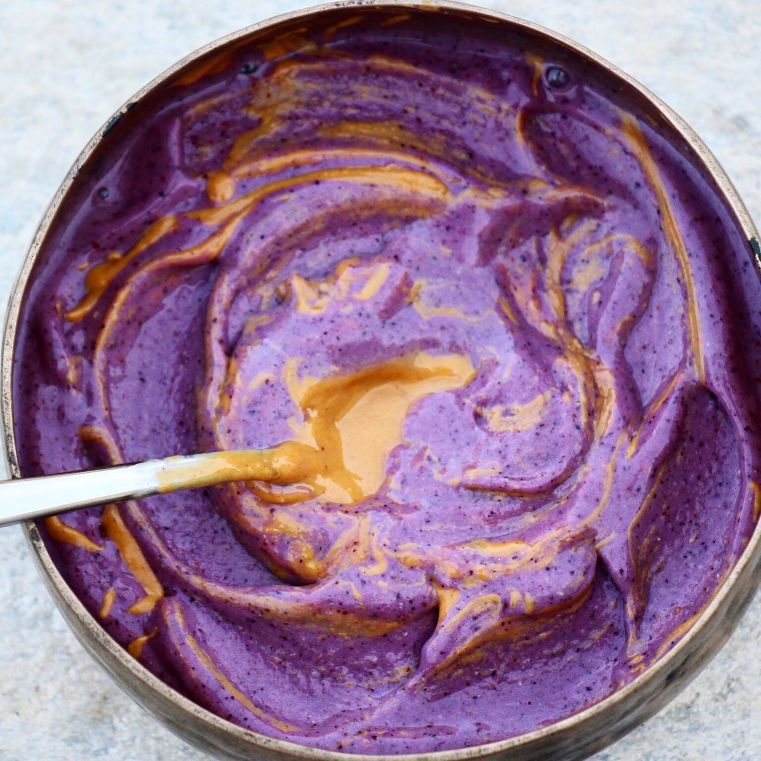 Peanut Butter and Berry Bowl Made with Smoothie Mix
