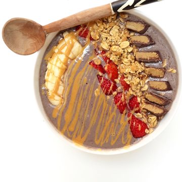 Chocolate Vanilla and Acai Bowl Made with Smoothie Mix