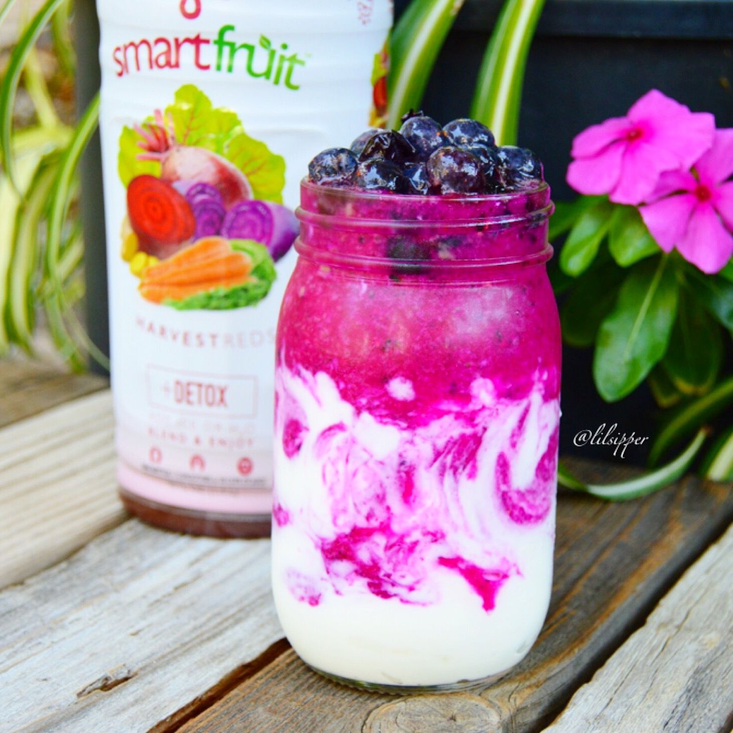 Coconut Yogurt and Fruit Blended with Smoothie Mix