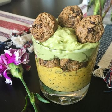 Tropical Mousse with Matcha and Avocado Made with Smoothie Mix
