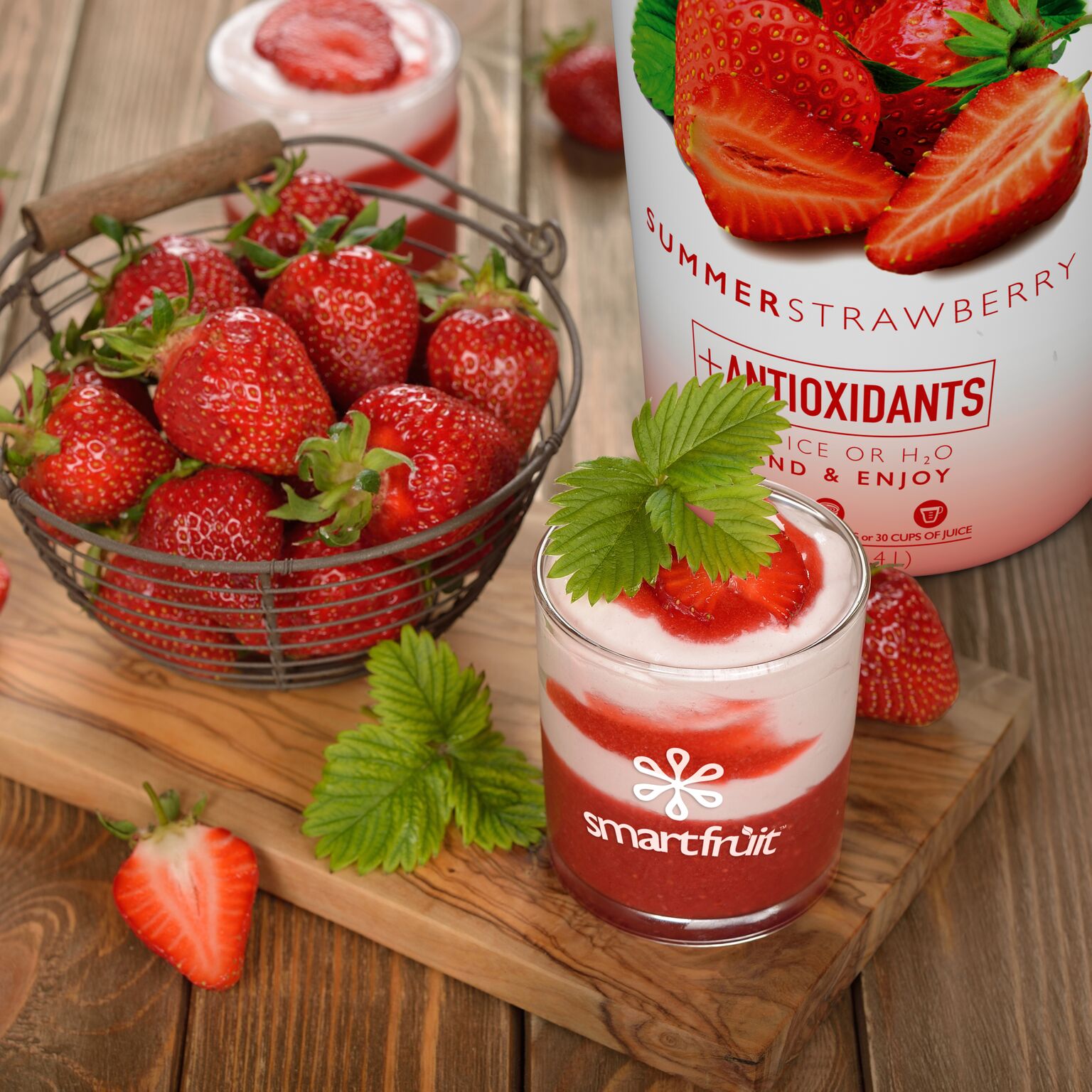 Summer Strawberries and Cream Parfait Made with Smoothie Mix