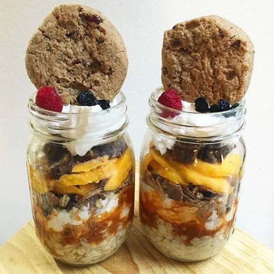 Protein, Pumpkin, and Perfect Peach Overnight Oats Made with Smoothie Mix