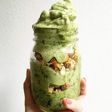 Greens Ice Cream Parfait Made with Smoothie Mix