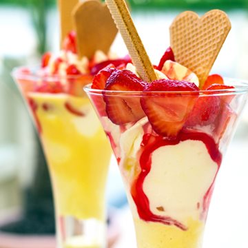 Mango and Strawberry Ice Cream Made with Smoothie Mix