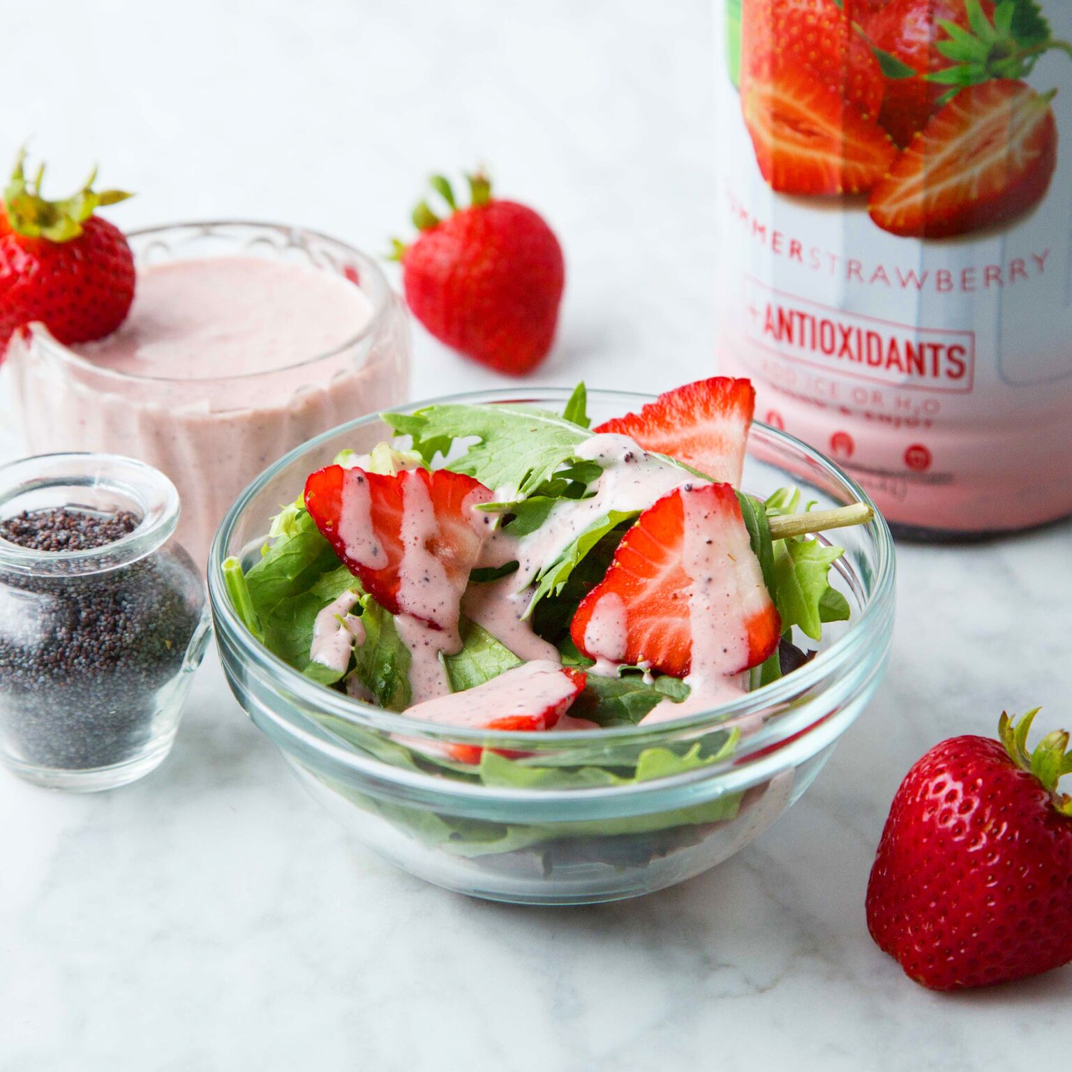 Strawberry Poppy Seed Dressing Made with Smoothie Mix
